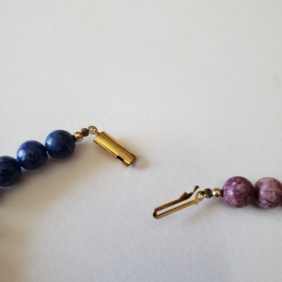 Vintage 1960's Gold Tone clasp, Multi Bead, Cloisonne Bird Necklace, - Picture 7 of 11